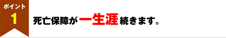 ポイント1　死亡保障が一生涯続きます。